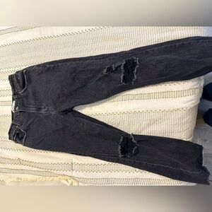 Abercrombie high rise ankle straight jeans